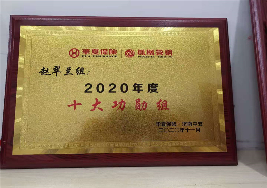 赵翠兰组荣获2020年度十大功勋组